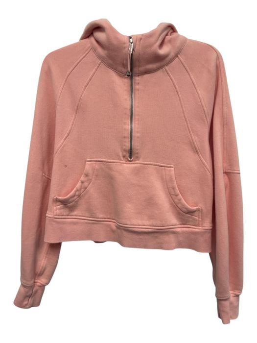Lululemon Size XS/S Pale Pink Cotton Blend Long Sleeve Hood Half Zip Jacket Pale Pink / XS/S