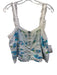Loveshackfancy Size XS White, Blue & Multi Cotton Lace Button Front Floral Top White, Blue & Multi / XS