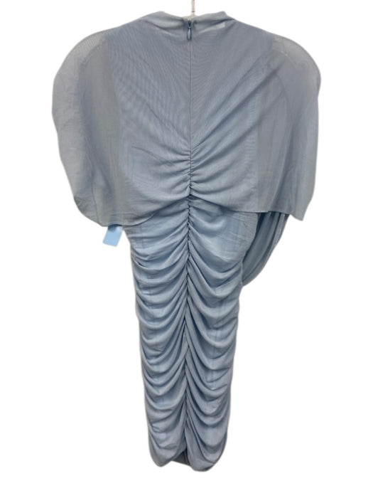 Amanda Uprichard Size S Blue Poly Blend Zip Back Draped Mini Ruched Dress Blue / S