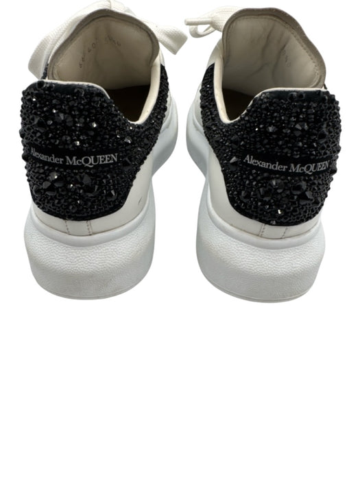 Alexander McQueen Shoe Size 38.5 White & Black Leather Rhinestone Platform Shoes White & Black / 38.5