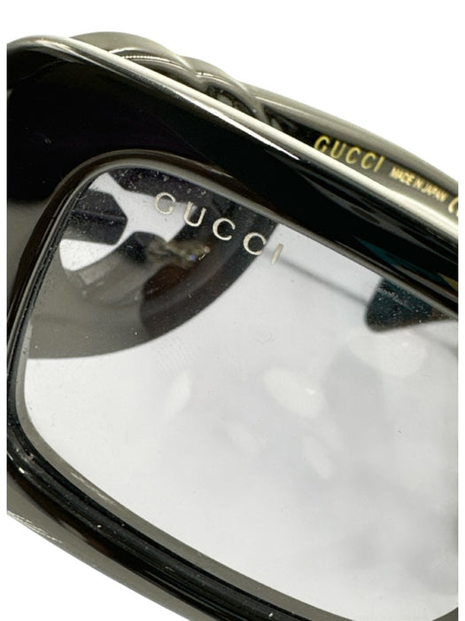 Gucci Black Acetate Rectangle Logo case incl Sunglasses Black
