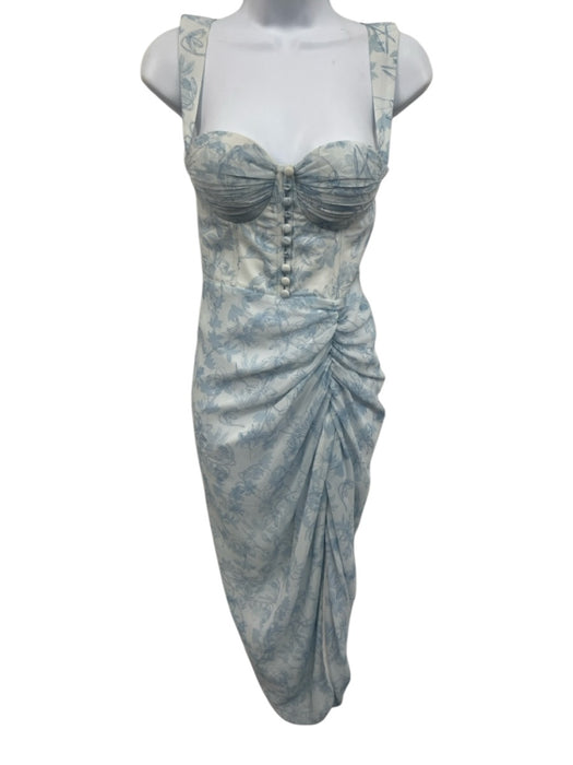 Adeirlina Size XS Light Blue Polyester Sleeveless Floral Button Front Dress Light Blue / XS