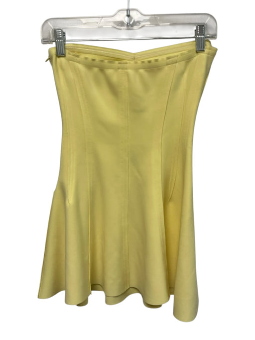 Norma Kamali Size XS Yellow Polyester Strapless Paneled Mini Dress Yellow / XS