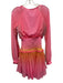 Rococo Sand Size XS Pink, Orange, Blue Polyester Long Sleeve Pleated Dress Pink, Orange, Blue / XS
