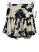 Misa Size XS Black & White Viscose Elastic Waist Abstract Floral Tiered Skirt Black & White / XS