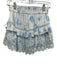 Love Shack Fancy Size XS Blue, White, Red Cotton Elastic Waist Floral Skirt Blue, White, Red / XS
