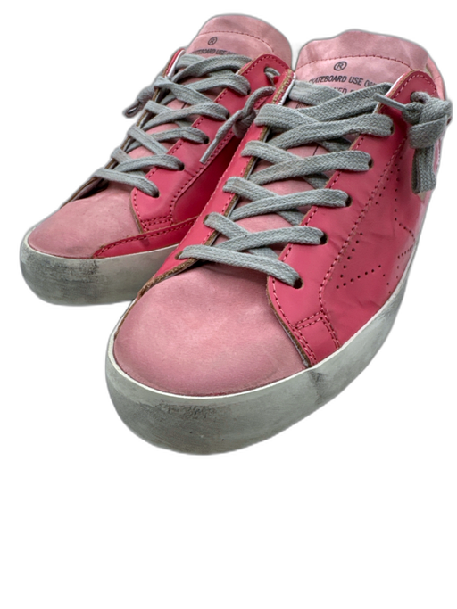 Golden Goose Shoe Size 37 Pink & gray Leather Brushed Low Top Superstar Sneakers Pink & gray / 37