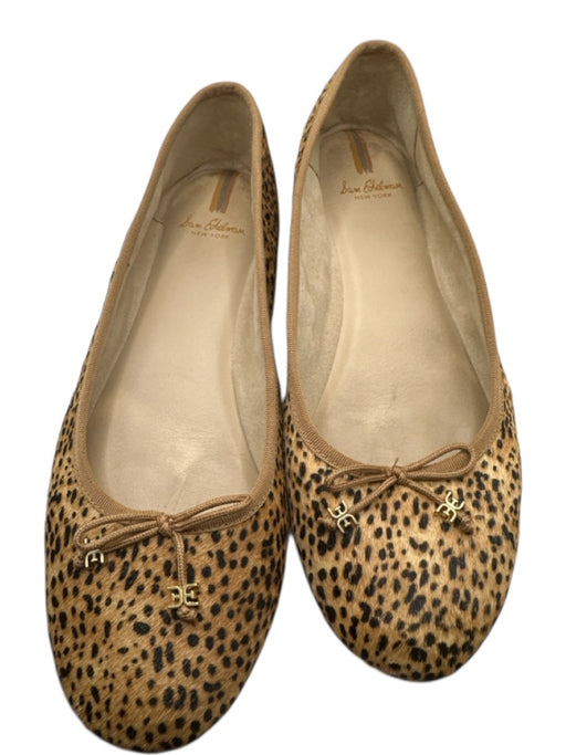 Sam Edelman Shoe Size 10 Tan & black Pony Hair Animal Print Front bow Flats Tan & black / 10