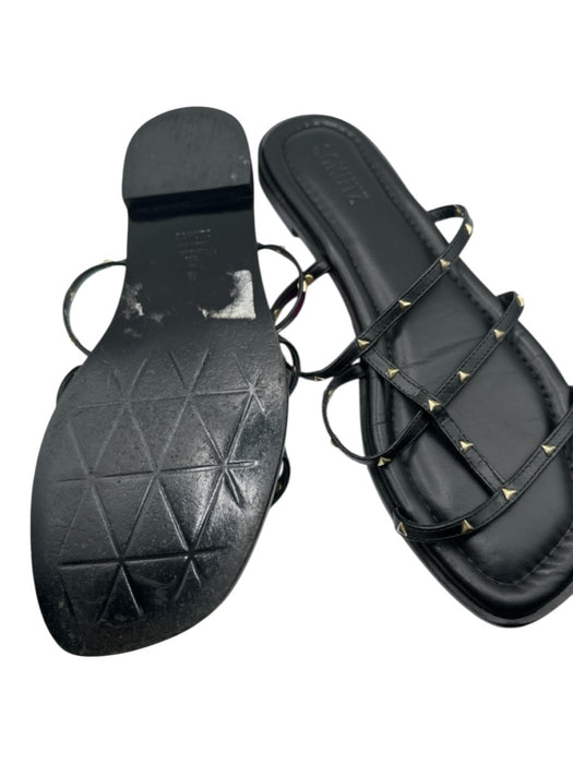 Schutz Shoe Size 10 Black Leather Studded Strappy Sandals Black / 10