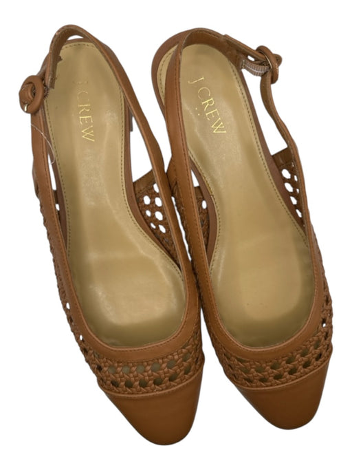 J Crew Shoe Size 10 Light Brown Slingbacks Pointed Toe Woven Flats Light Brown / 10
