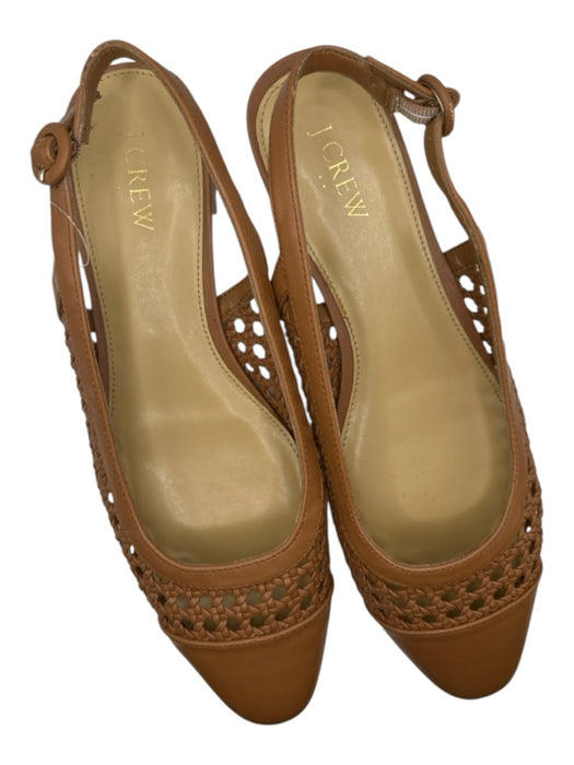 J Crew Shoe Size 10 Light Brown Slingbacks Pointed Toe Woven Flats Light Brown / 10