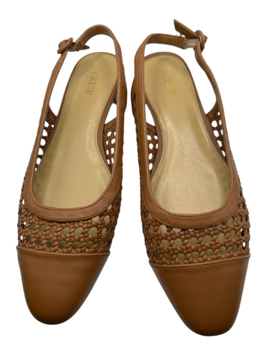 J Crew Shoe Size 10 Light Brown Slingbacks Pointed Toe Woven Flats Light Brown / 10