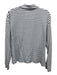 Frank & Eileen Size S White & Navy Blue Cotton Striped Long Sleeve Collared Top White & Navy Blue / S