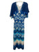 Vix Paula Hermanny Size M Blue & White Silk Tie Dye V Neck Kaftan Dress Blue & White / M