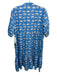 Uncle Frank Size S Blue & Beige Cotton Big Cat Print Short Sleeve Dress Blue & Beige / S