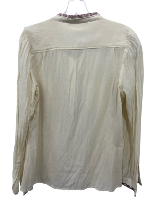 Marie Louise de Monterey Size 10 Yellow Beige & Multi Viscose Breast Pockets Top Yellow Beige & Multi / 10