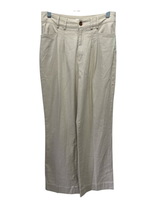 Avec Les Filles Size XS Khaki Beige Cotton Blend Pleated Front Trouser Pants Khaki Beige / XS