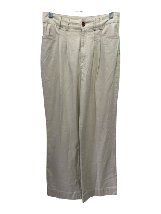 Avec Les Filles Size XS Khaki Beige Cotton Blend Pleated Front Trouser Pants Khaki Beige / XS