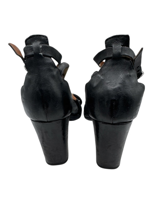 A.S. 98 Shoe Size 37 Black, Beige & Brown Leather Upper Strappy Sandals Black, Beige & Brown / 37