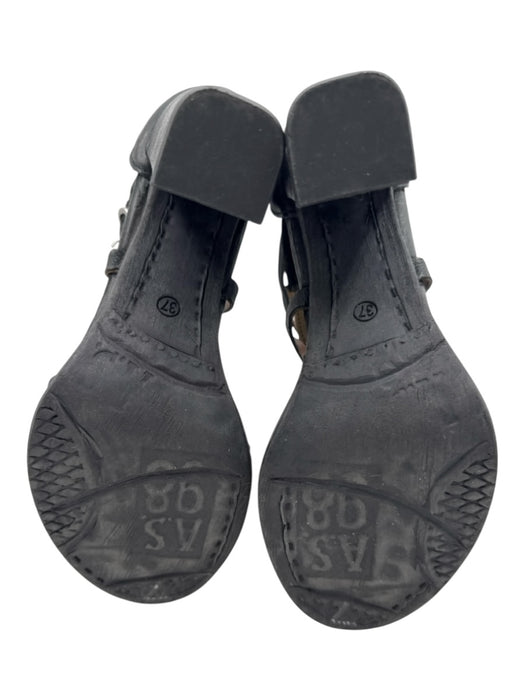 A.S. 98 Shoe Size 37 Black, Beige & Brown Leather Upper Strappy Sandals Black, Beige & Brown / 37