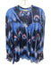 Chufy Size XS Mixed Blues & Purple Cupro Abstract Print Long Balloon Sleeve Top Mixed Blues & Purple / XS