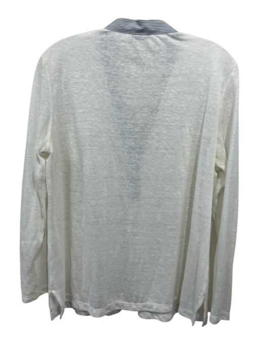 Rosso35 Size 42 Cream White & Gray Missing Fabric Tag Knit Stripe Accent Top Cream White & Gray / 42