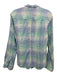 Frank & Eileen Size M Green & Blue Linen Plaid Long Sleeve Button Up Shirt Top Green & Blue / M