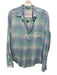 Frank & Eileen Size M Green & Blue Linen Plaid Long Sleeve Button Up Shirt Top Green & Blue / M