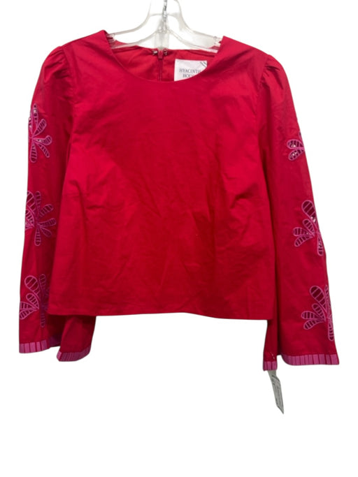 Hyacinth House Size M Red & Pink Cotton Ladder Lace Accents Back Zip Top Red & Pink / M