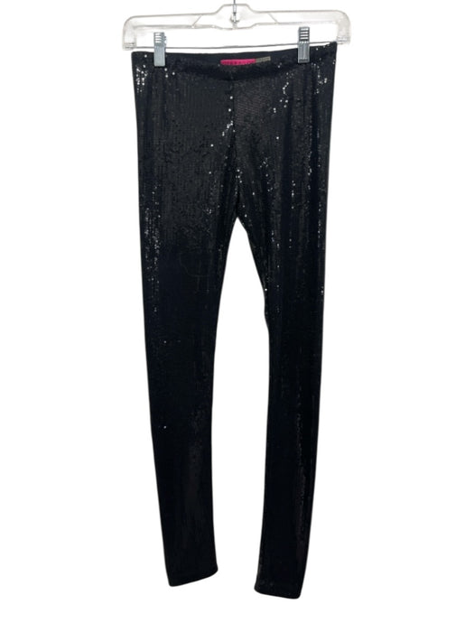 Alice + Olivia Size XS Black Polyester Blend Elastic Waistband Leggings Black / XS