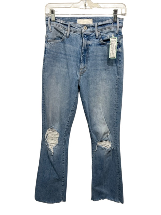 Mother Superior Size 26 Light Wash Cotton Blend Denim Distressed Boot Cut Jeans Light Wash / 26