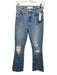 Mother Superior Size 26 Light Wash Cotton Blend Denim Distressed Boot Cut Jeans Light Wash / 26