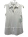 Hinson Wu Size XS White Cotton Blend Fabric Block Sleeveless Collared V Neck Top White / XS