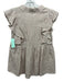 LaRoque Size XS White & Brown Linen Striped Ruffle Cap Sleeve V Neck Top White & Brown / XS