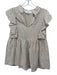 LaRoque Size XS White & Brown Linen Striped Ruffle Cap Sleeve V Neck Top White & Brown / XS