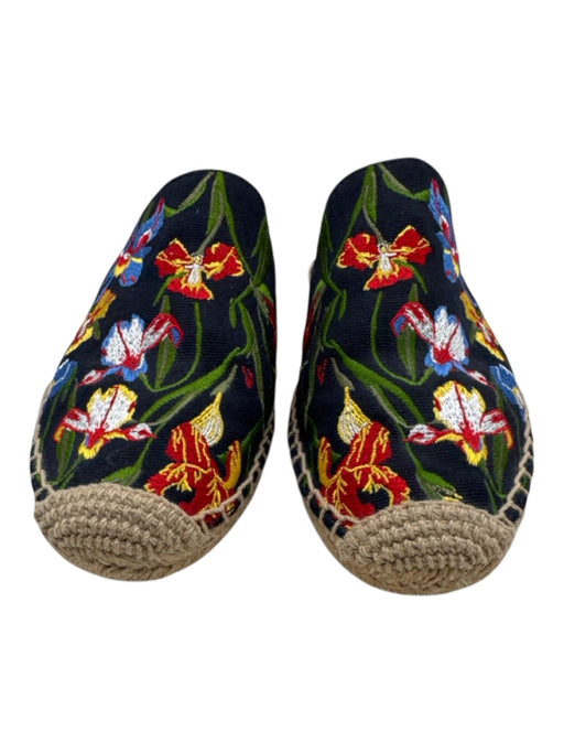 Tory Burch Shoe Size 5 navy blue & multi fabric upper Flat Mule Espadrille navy blue & multi / 5