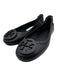 Tory Burch Shoe Size 5.5 Black Leather Upper Logo Scrunch Ankle Pump Flats Black / 5.5
