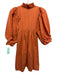 Never a Wallflower Size S Orange Cotton 1/2 Puff Sleeve V Neck Dress Orange / S