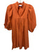Never a Wallflower Size S Orange Cotton 1/2 Puff Sleeve V Neck Dress Orange / S