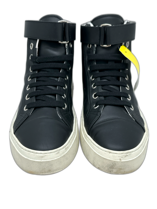 Salvatore Ferragamo Shoe Size 8 AS IS Navy Blue & White Leather High Top Shoes Navy Blue & White / 8