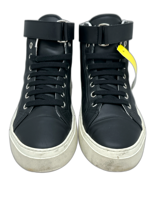 Salvatore Ferragamo Shoe Size 8 AS IS Navy Blue & White Leather High Top Shoes Navy Blue & White / 8