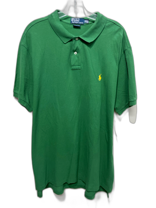 Polo Size XXL Green Cotton Solid Polo Men's Short Sleeve Green / XXL