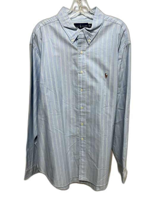Ralph Lauren Size 18 Blue & White Cotton Striped Button Down Long Sleeve Shirt Blue & White / 18