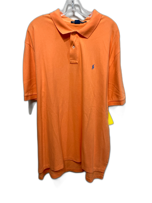 Polo Size XXL Orange Cotton Solid Polo Men's Short Sleeve Orange / XXL