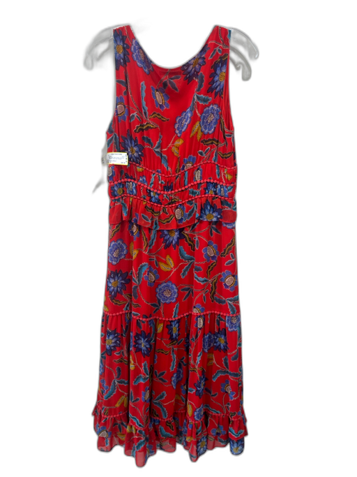 Rebecca Minkoff Size 8 Red, Navy, Multi Polyester Sleeveless Surplice Maxi Dress Red, Navy, Multi / 8