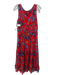 Rebecca Minkoff Size 8 Red, Navy, Multi Polyester Sleeveless Surplice Maxi Dress Red, Navy, Multi / 8