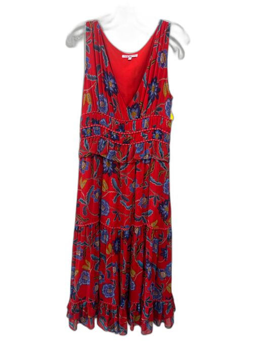 Rebecca Minkoff Size 8 Red, Navy, Multi Polyester Sleeveless Surplice Maxi Dress Red, Navy, Multi / 8
