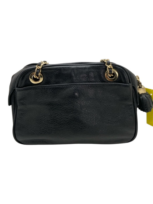 Tory Burch Black Leather Braided Chain Zip Close Dust bag incl. Bag Black