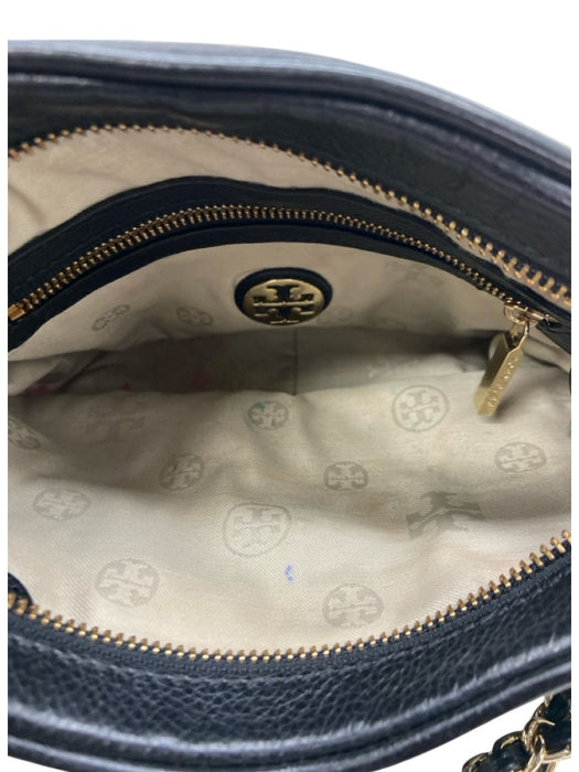 Tory Burch Black Leather Braided Chain Zip Close Dust bag incl. Bag Black