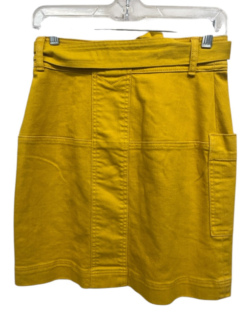 Tory Burch Size 0 Yellow Cotton Blend A Line Patch Pocket Mini Skirt Yellow / 0